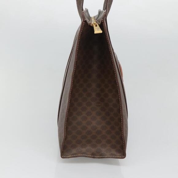 CELINE Macadam Canvas Tote Bag Pvc Leather Brown Gold - Picture 4 of 12